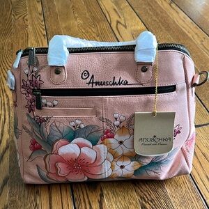 Anuschka Handpainted Leather ~ VINTAGE GARDEN ~  Crossbody bag